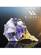 Oro amarillo de 14 quilates Alejandrita Anillo Estilo vintage vrc073y